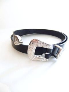 ディースクエアード シルバーバックル ベルト GOTHIKA BUCKLE BELT   S82BE0088