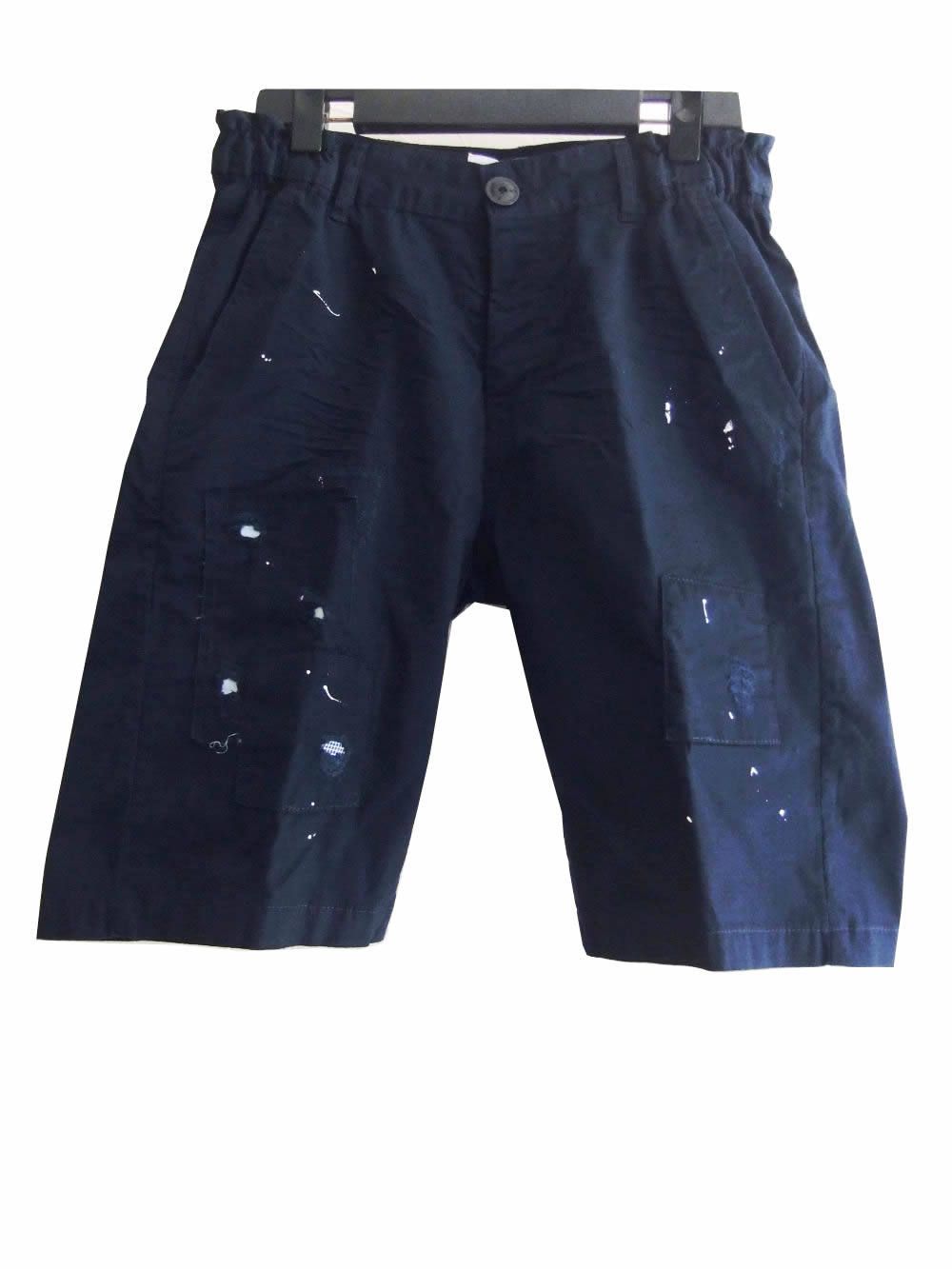 パッチワーク ダメージ加工 ハーフパンツ  THOM