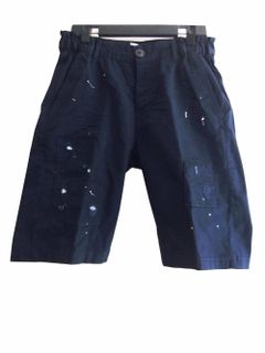 パッチワーク ダメージ加工 ハーフパンツ  THOM