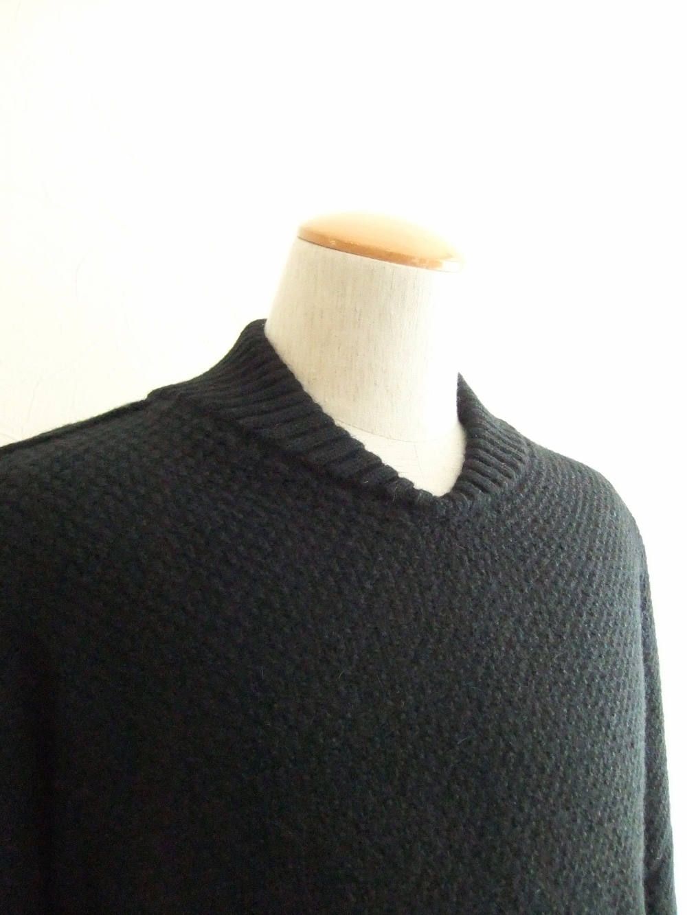 ショールカラーV-NECK ニット(BLACK) 9NV0615
