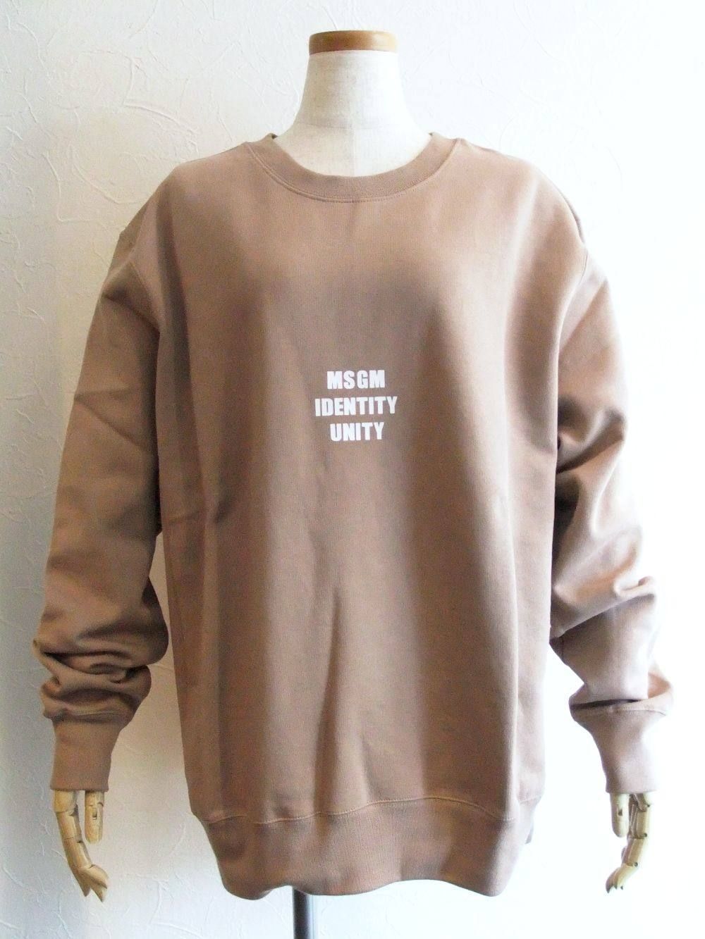 《LADIES》 バック ロゴプリント スウェットトレーナー (ベージュ) MDM99-184799