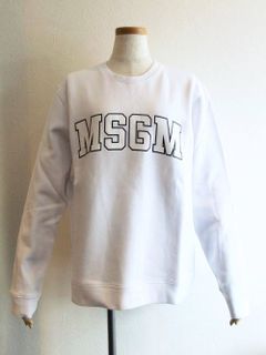 《LADIES》 ロゴプリント スウェットトレーナー (ホワイト) MDM163-184799