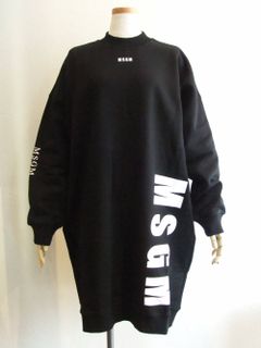 《LADIES》 ロゴプリント スウェット ワンピース (ブラック)  MDA69-184799