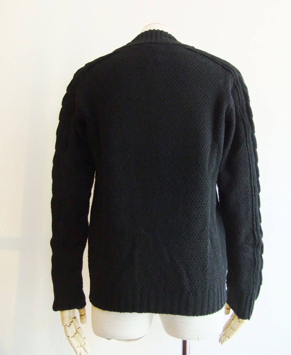 ショールカラーV-NECK ニット(BLACK) 9NV0615
