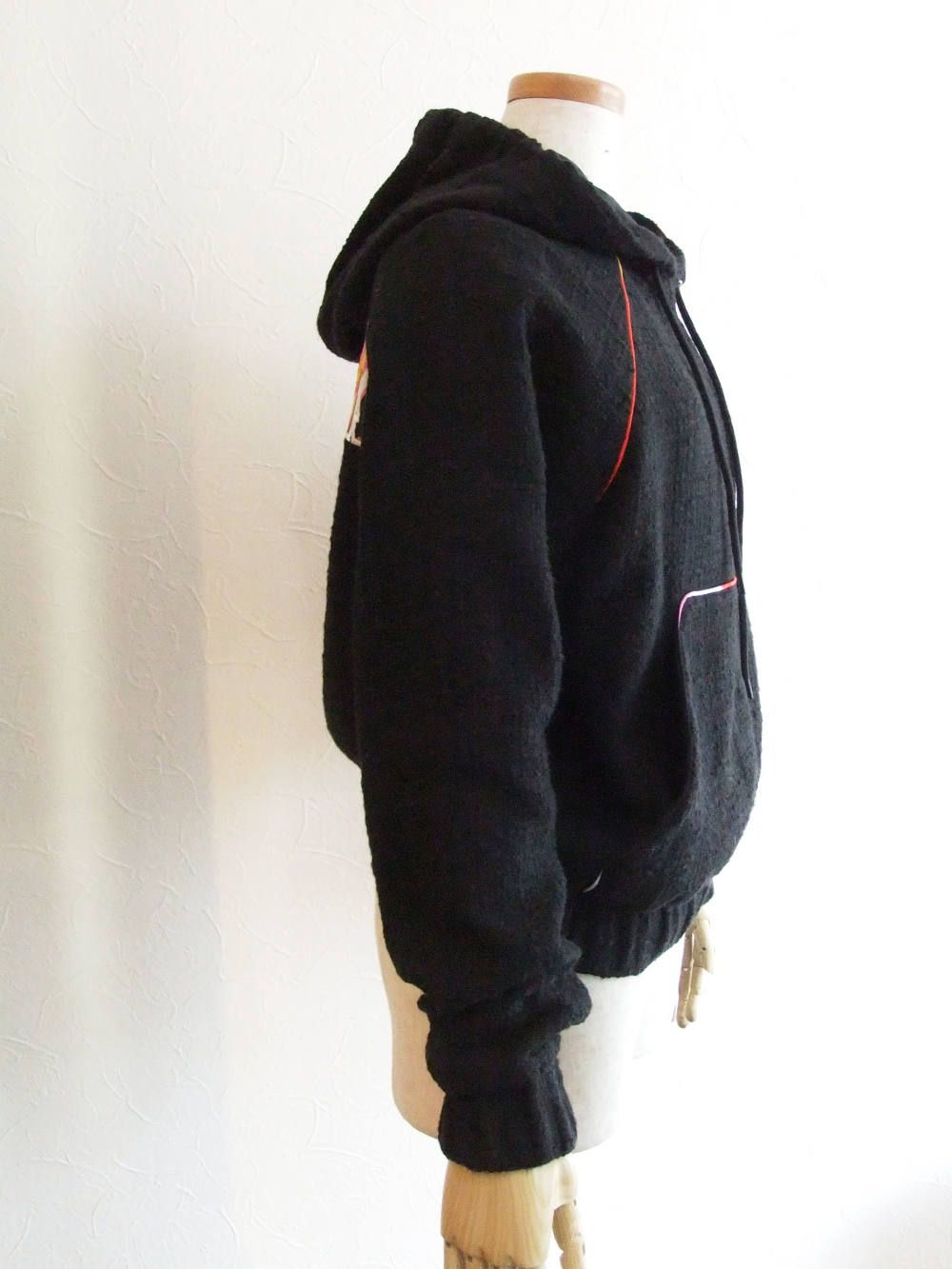 《LADIES》 バックロゴ アップリケ パイピング パーカー (BK)  MDM10X-184709