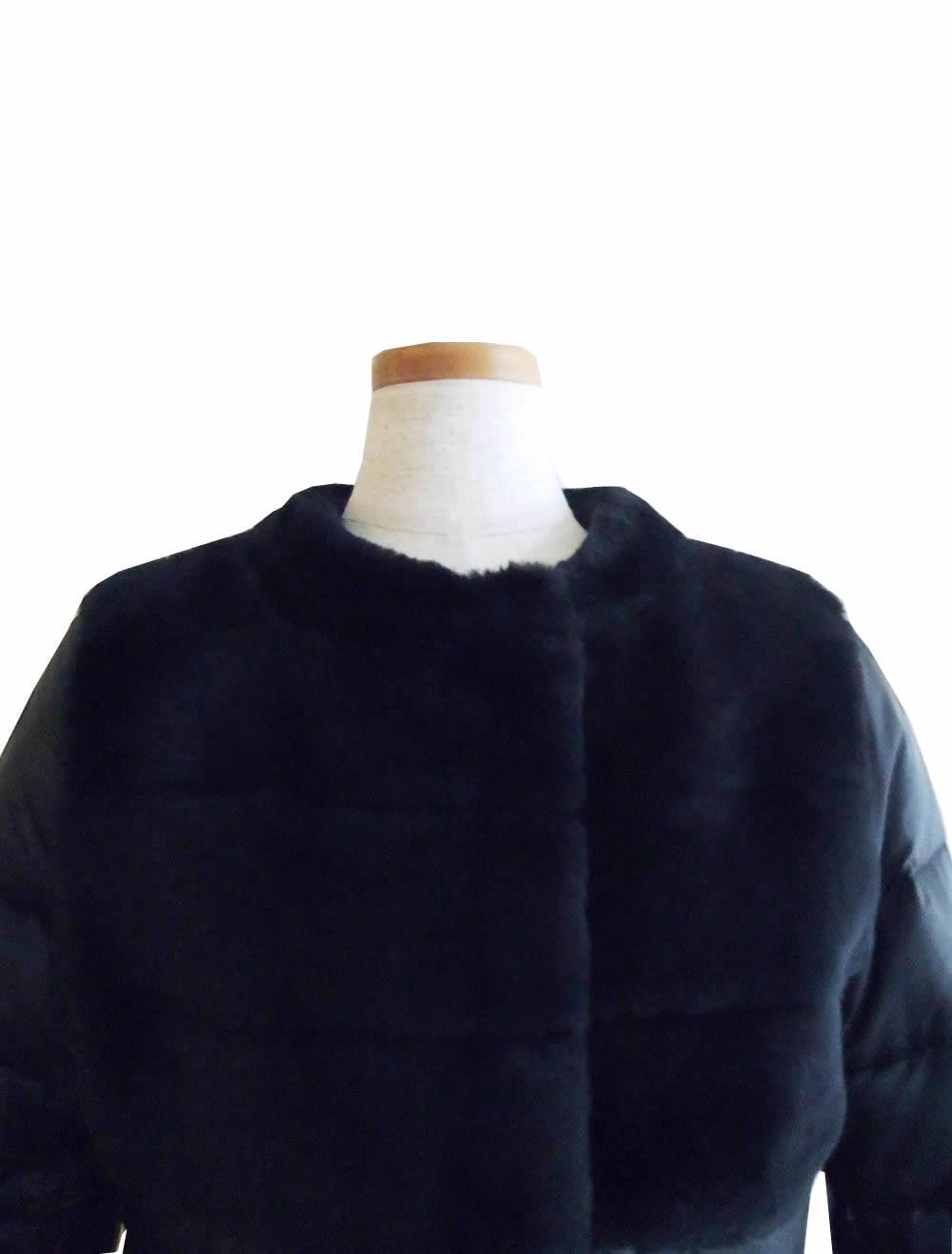 ムートンダウン ノーカラー コート  LUCREZIA   (42 size)