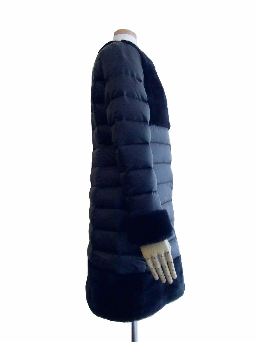 ムートンダウン ノーカラー コート  LUCREZIA   (42 size)