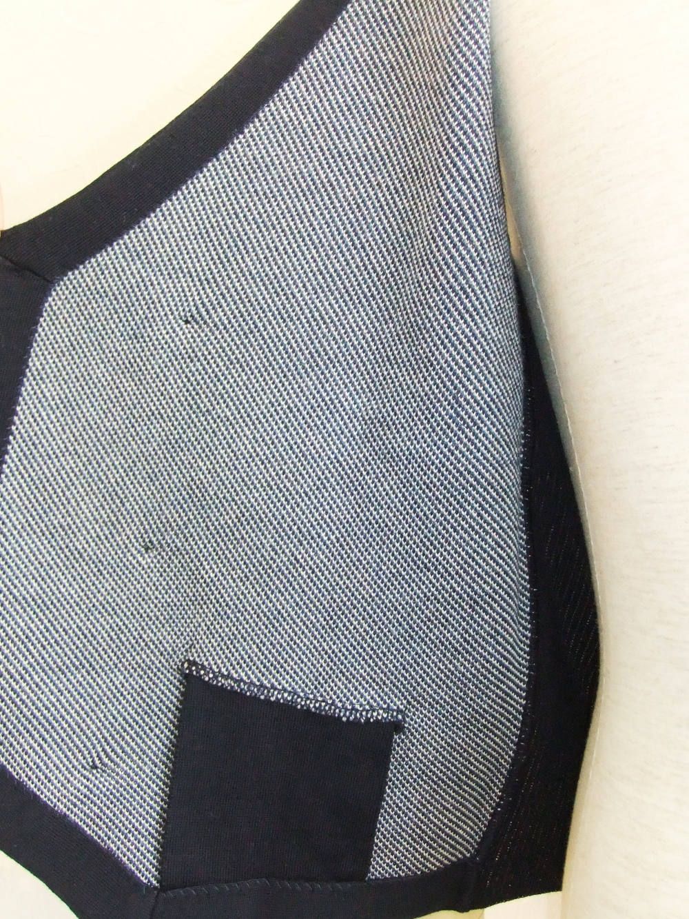 ダブル ウール ニット6Bベスト(NAVY)   LGSM41-51046