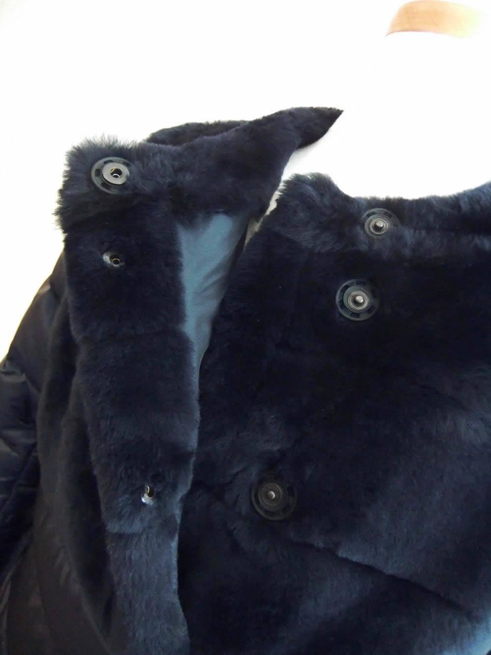 ムートンダウン ノーカラー コート  LUCREZIA   (42 size)