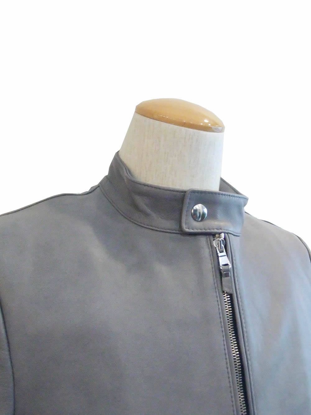 ANDREA  中綿入りラムスキン ナッパレザー シングルライダースジャケット