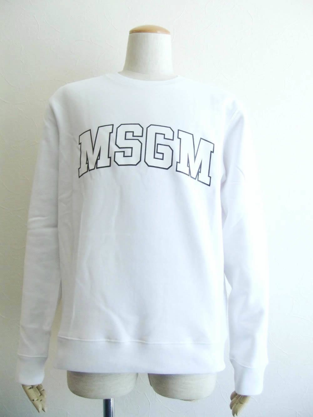 MSGM - ロゴプリント スウェットトレーナー (WHITE) MM178-184799 | 4.444glad