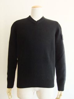 ラムウール Vネックニット(BLACK)   551A3