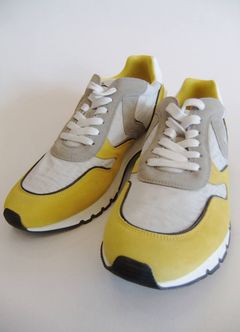 LIAM POWER ナイロン X スエード  スニーカー (グレーXイエロー) 9107