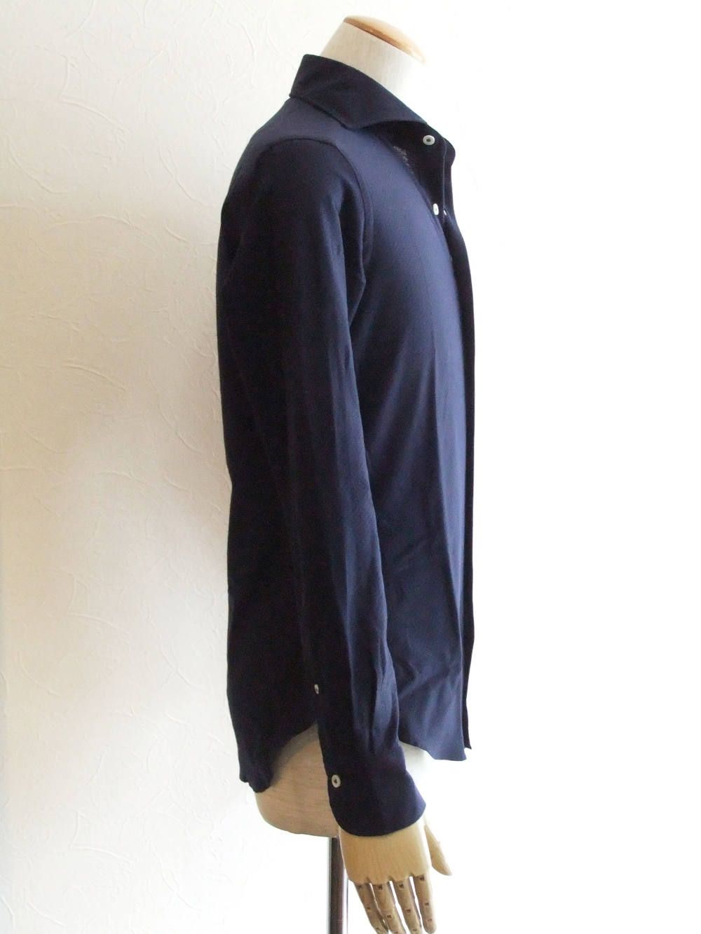 コットンジャージー シャツ (NAVY) 9G19100L84