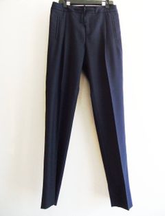 1プリーツテーパード ウールパンツ(NAVY)