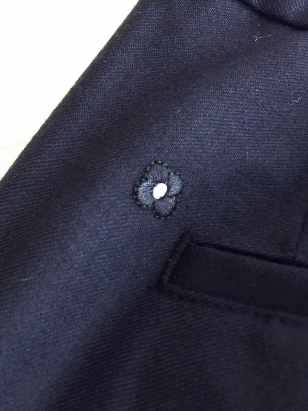 1プリーツテーパード ウールパンツ(NAVY)