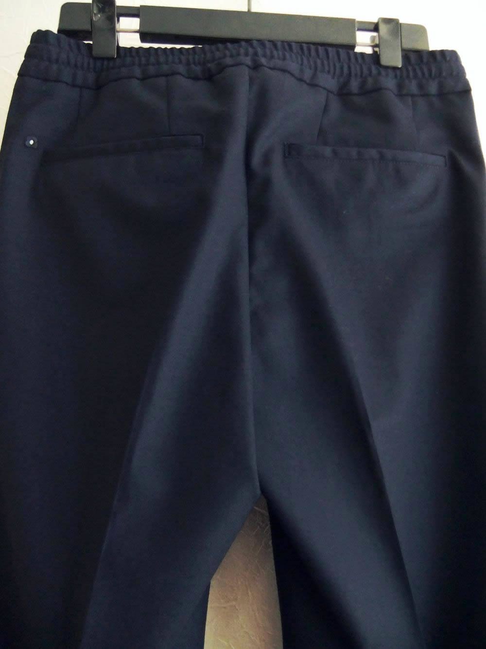 1プリーツテーパード ウールパンツ(NAVY)