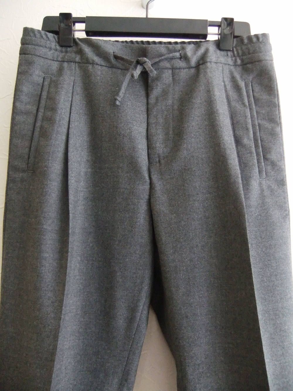 1プリーツテーパード ウールパンツ(GRAY)