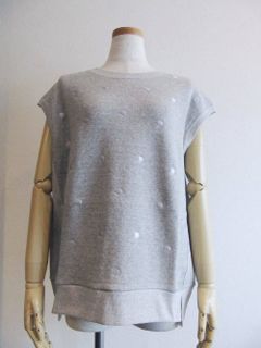 【MOOLA】  刺繍ドット フレンチスリーブ スウェット プルオーバー  819107