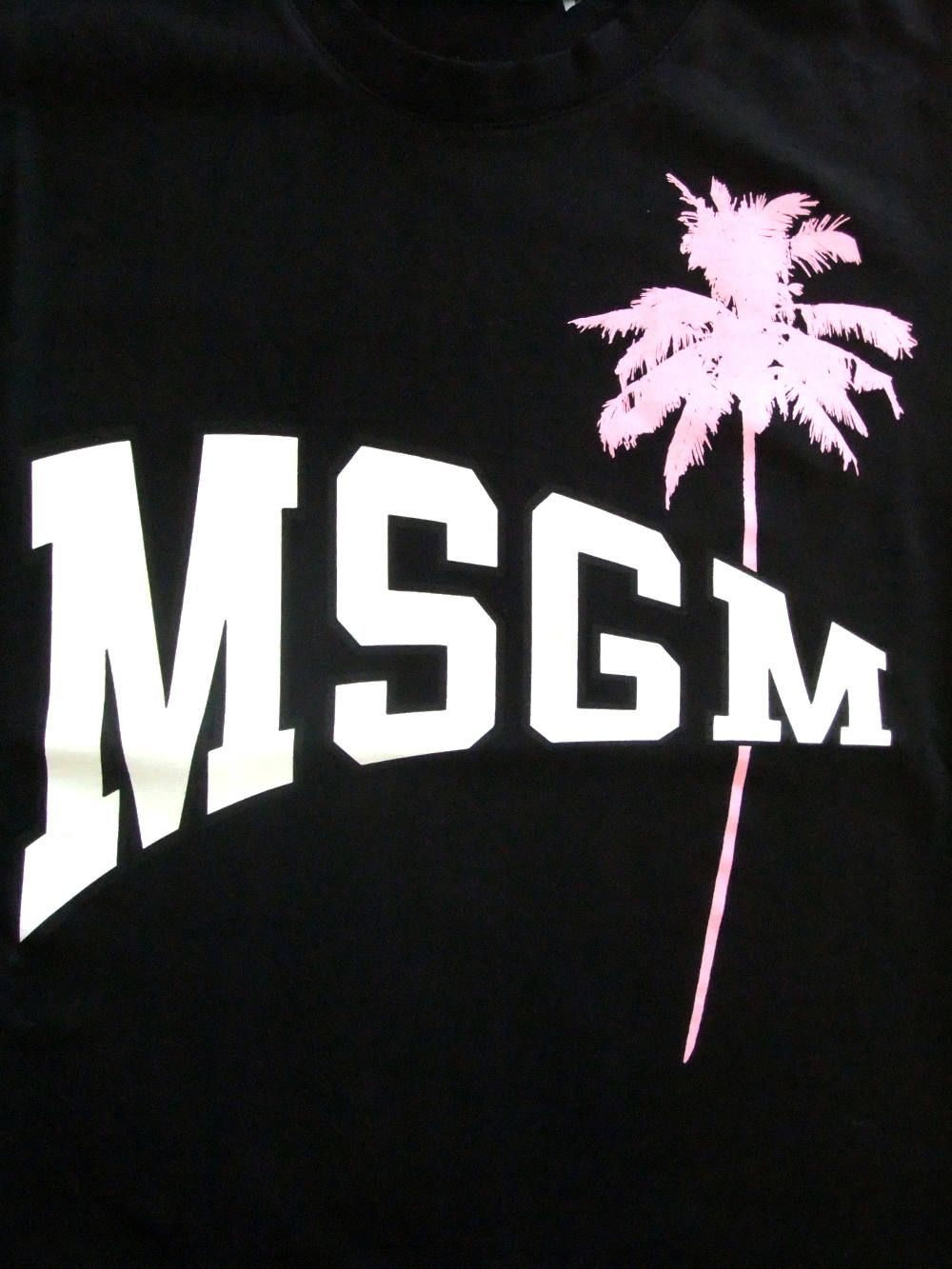 MSGM - 《LADIES》 ロゴプリント + ヤシの木プリント コットン T