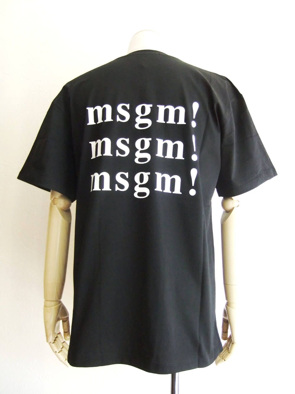 MSGM - バック ロゴプリント T-シャツ (ブラック) | 4.444glad