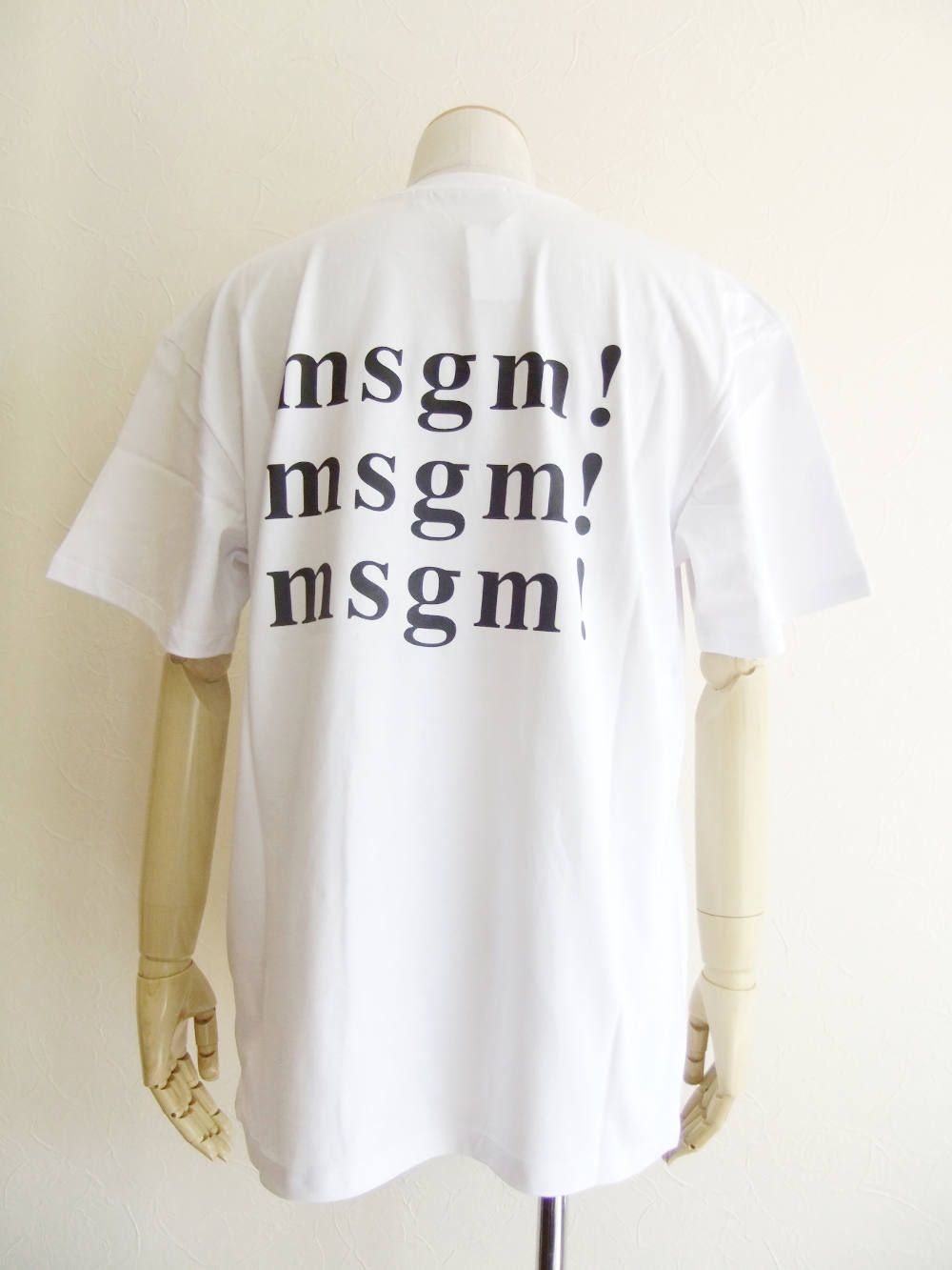 MSGM - バック ロゴプリント T-シャツ (ホワイト) | 4.444glad