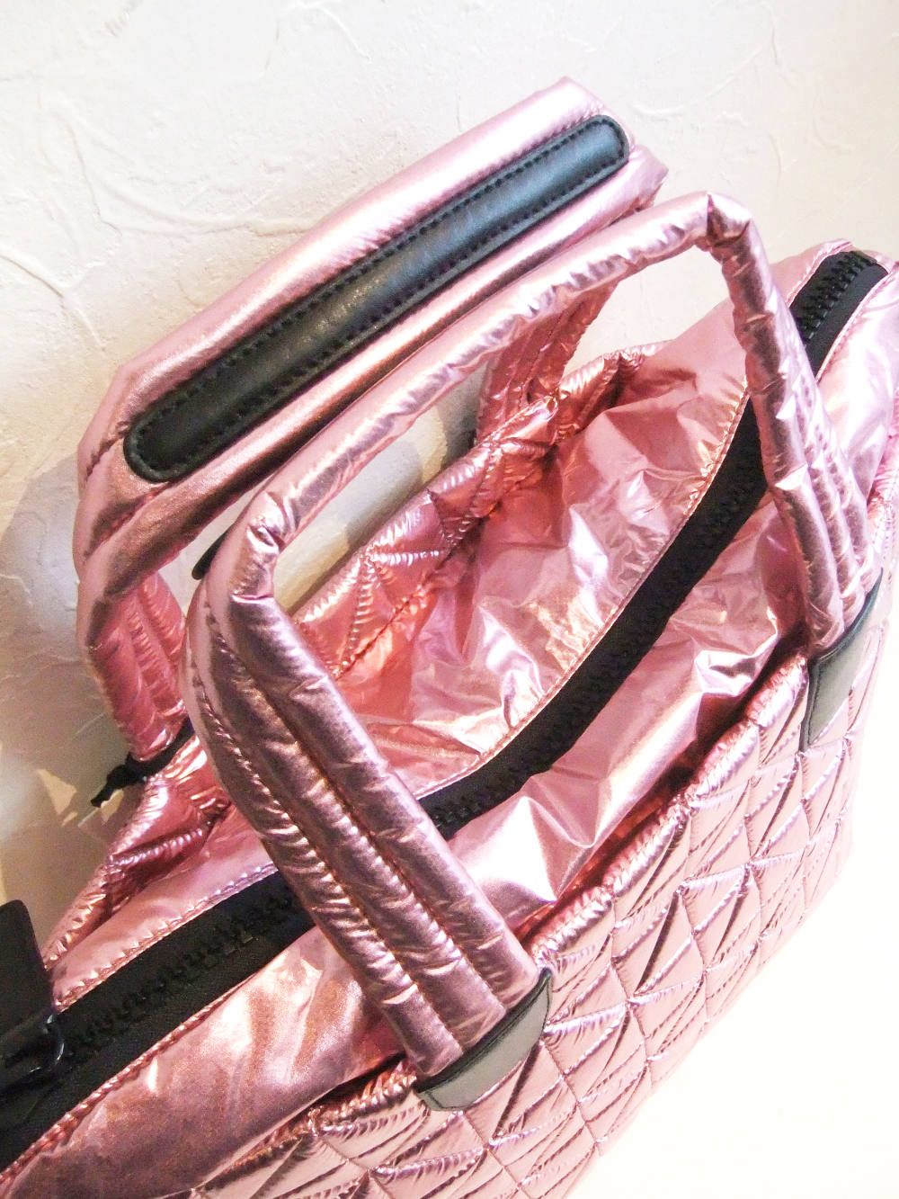 VEE TOTE 2WAY スモール トートバッグ  (ピンク メタリック)