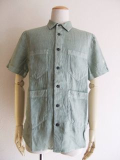 FISSATO DYE TREATMENT リネンガーメントダイ シャツ (KHAKI) 701511501
