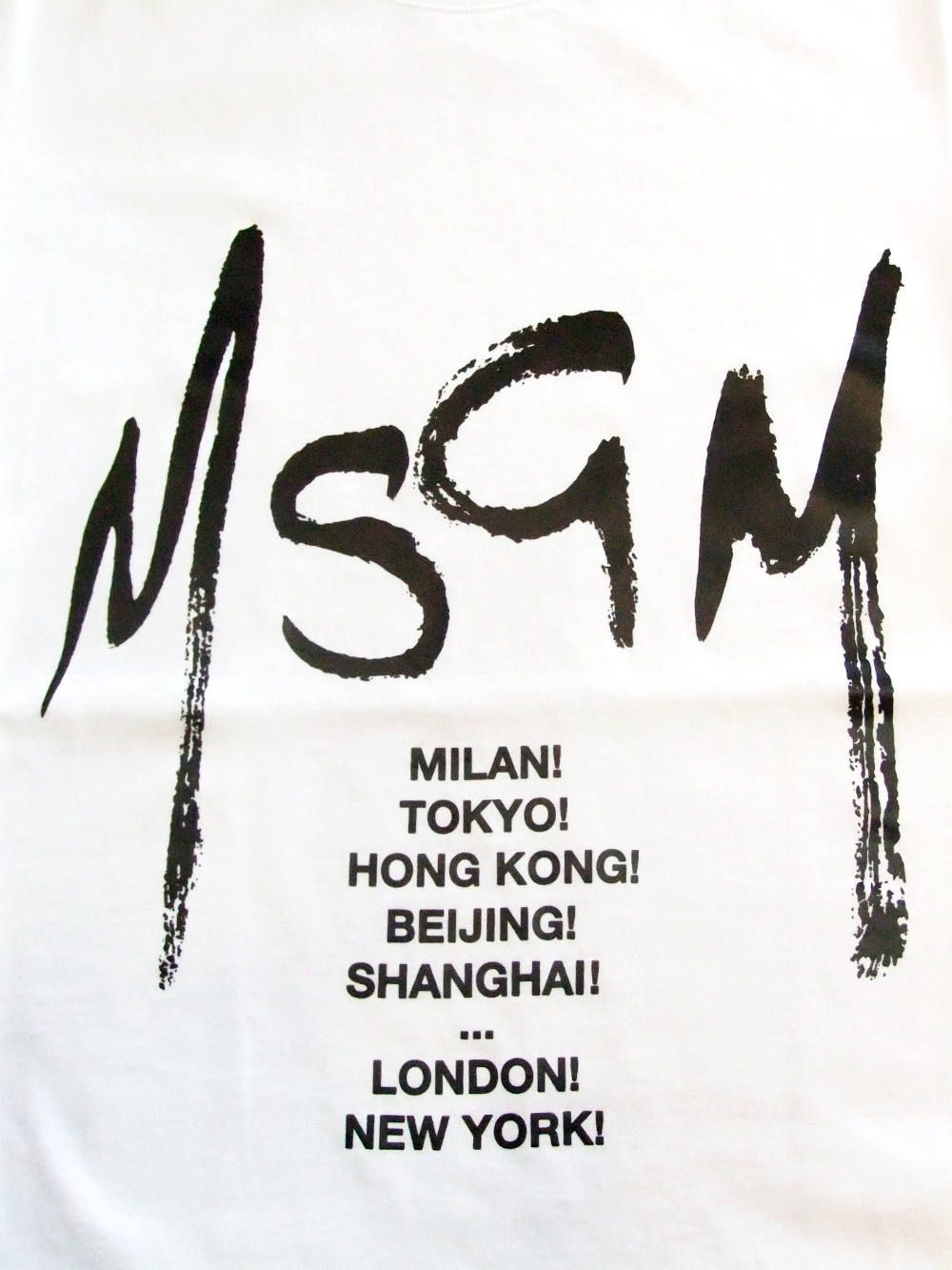 《LADIES》 手描き ロゴ+ CITY ロゴプリント コットン Tシャツ (ホワイト)  MDM174-195298