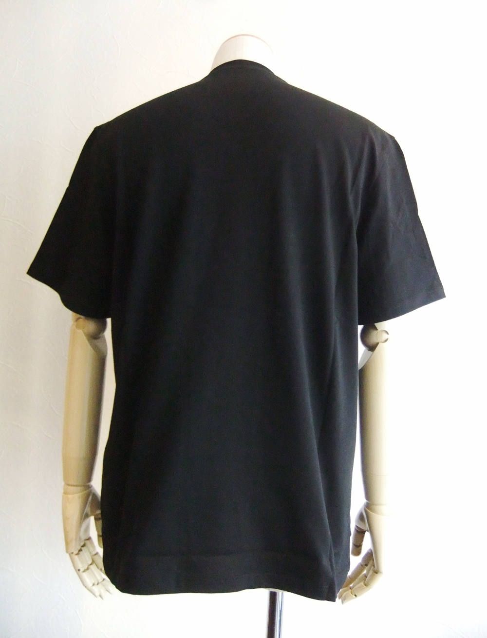 手描き ロゴプリント コットン T-シャツ (BLACK)