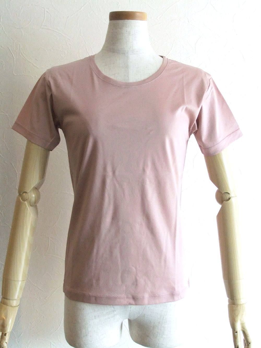 半袖 クルーネック コットン Tシャツ (モスピンク)