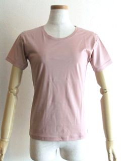 半袖 クルーネック コットン Tシャツ (モスピンク)