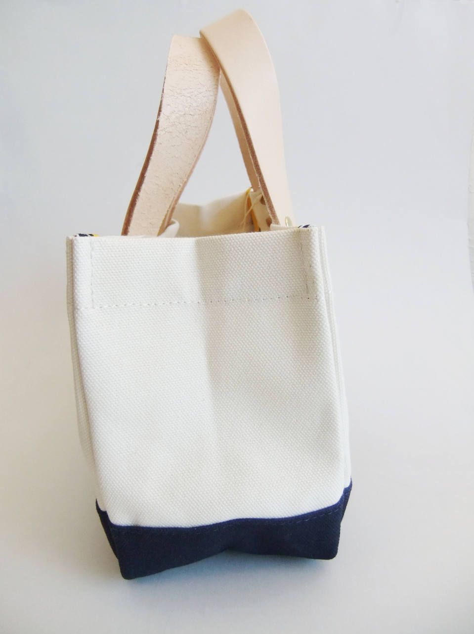 PATCH TOTE NAVY  ミニトートバッグ ( WHITE × NAVY )