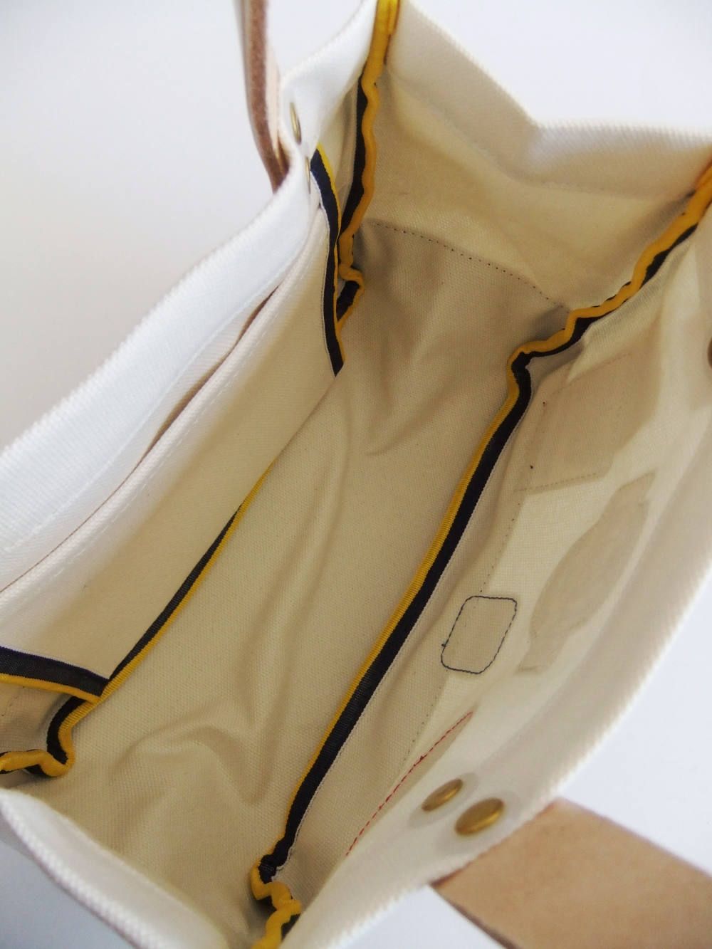 PATCH TOTE NAVY  ミニトートバッグ ( WHITE × NAVY )