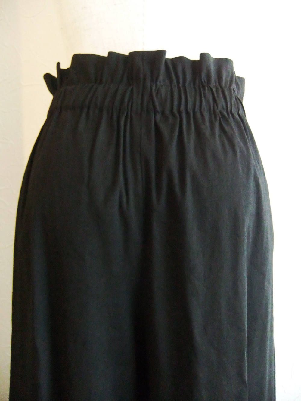 グログランテープ ベルト付き ワイドパンツ (ブラック) SP-50391