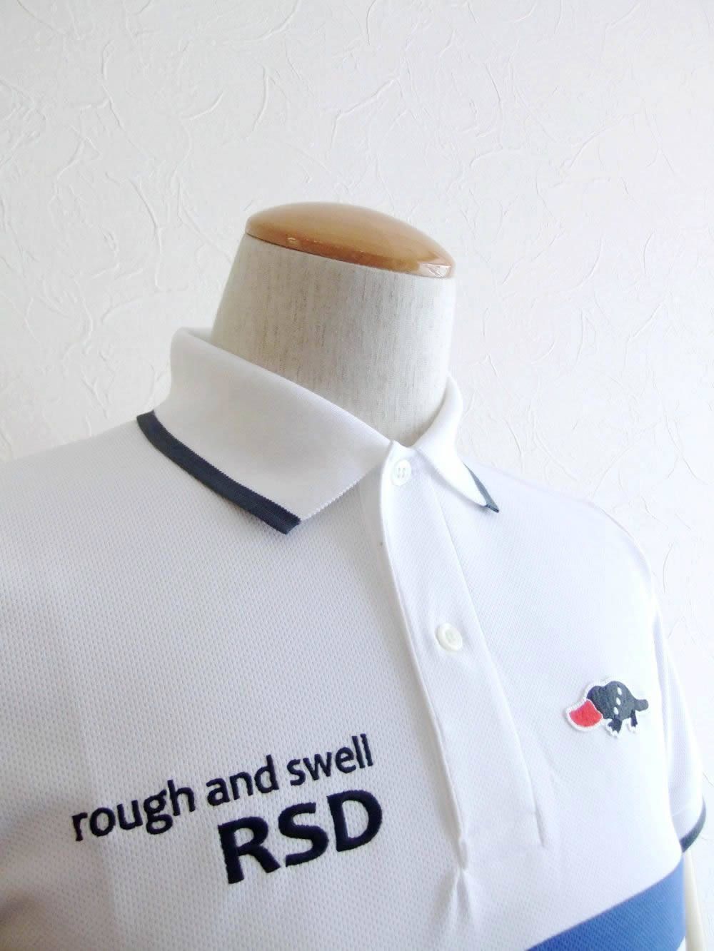 SLIM HORIZON POLO  ( WHITE × BLUE )   半袖ポロシャツ