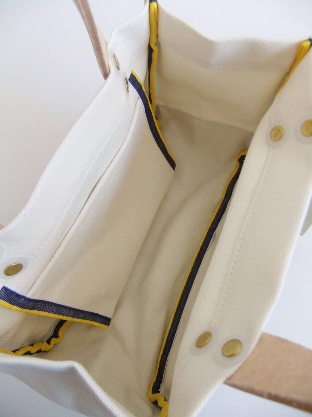 PATCH TOTE NAVY  ミニトートバッグ ( WHITE × SAX )