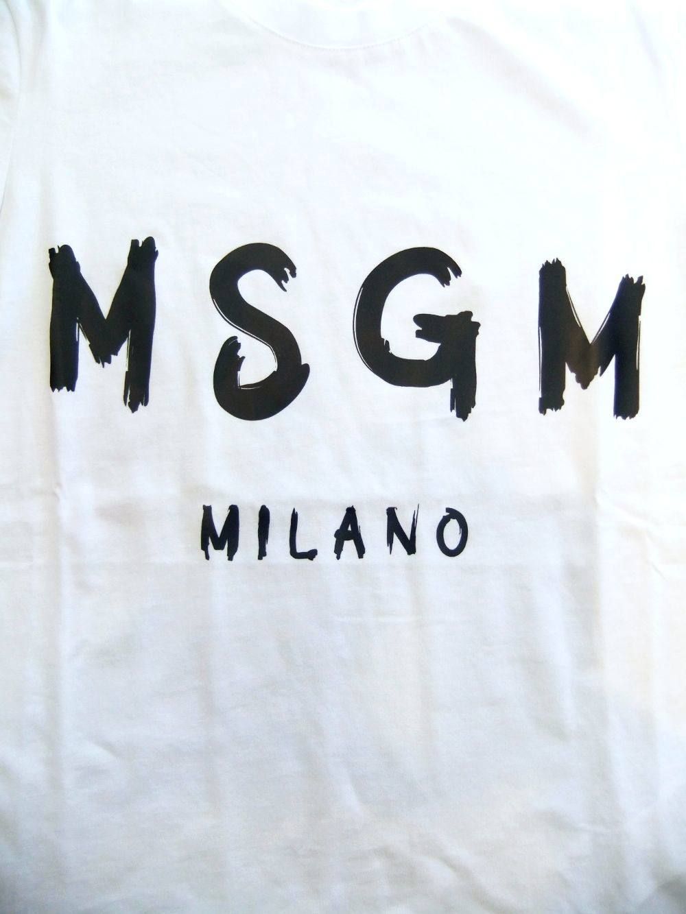 MSGM - 《LADIES》 手描き ロゴプリント コットン T-シャツ