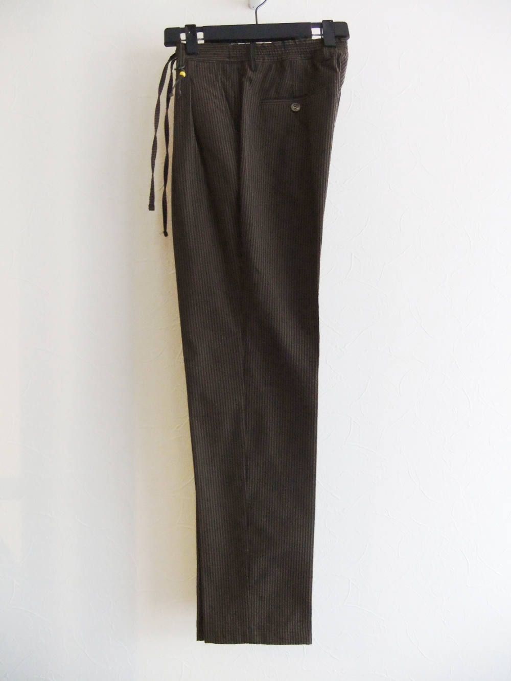 ストライプ柄 シアサッカー パンツ (BROWN) AG297