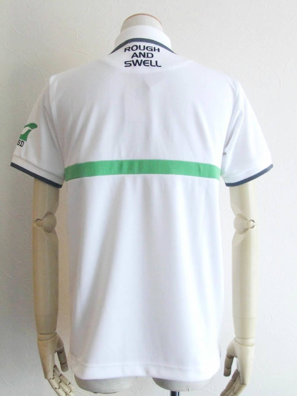SLIM HORIZON POLO ( WHITE × GREEN )  半袖ポロシャツ