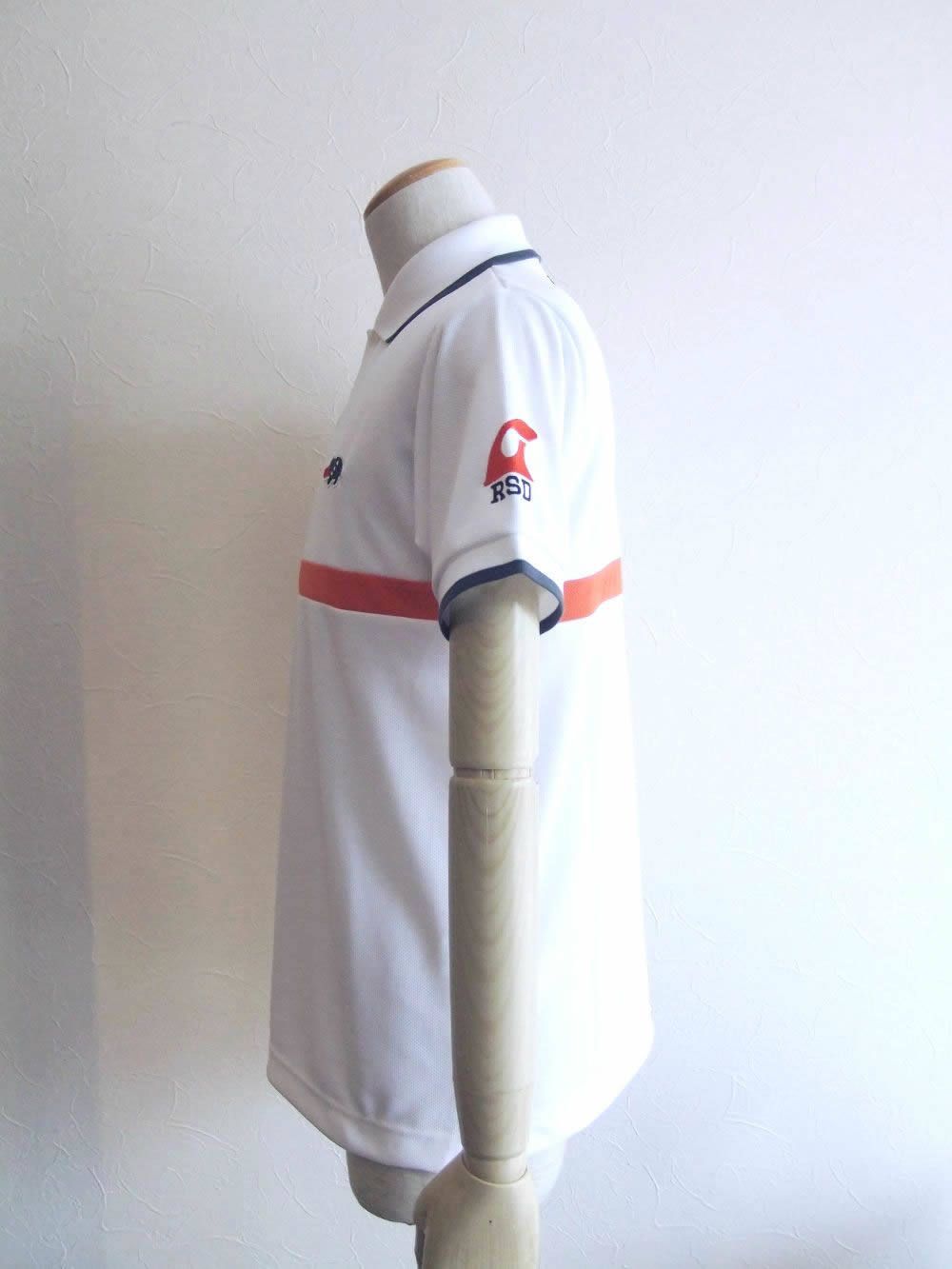 SLIM HORIZON POLO ( WHITE × ORANGE )  半袖ポロシャツ