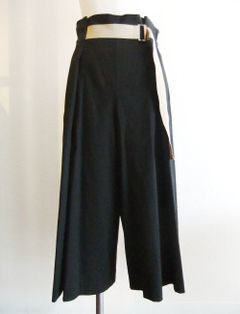 グログランテープ ベルト付き ワイドパンツ (ブラック) SP-50391
