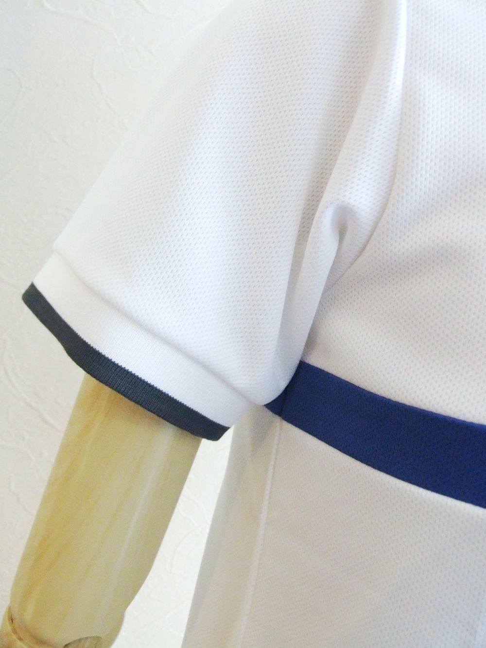 SLIM HORIZON POLO  ( WHITE × BLUE )   半袖ポロシャツ