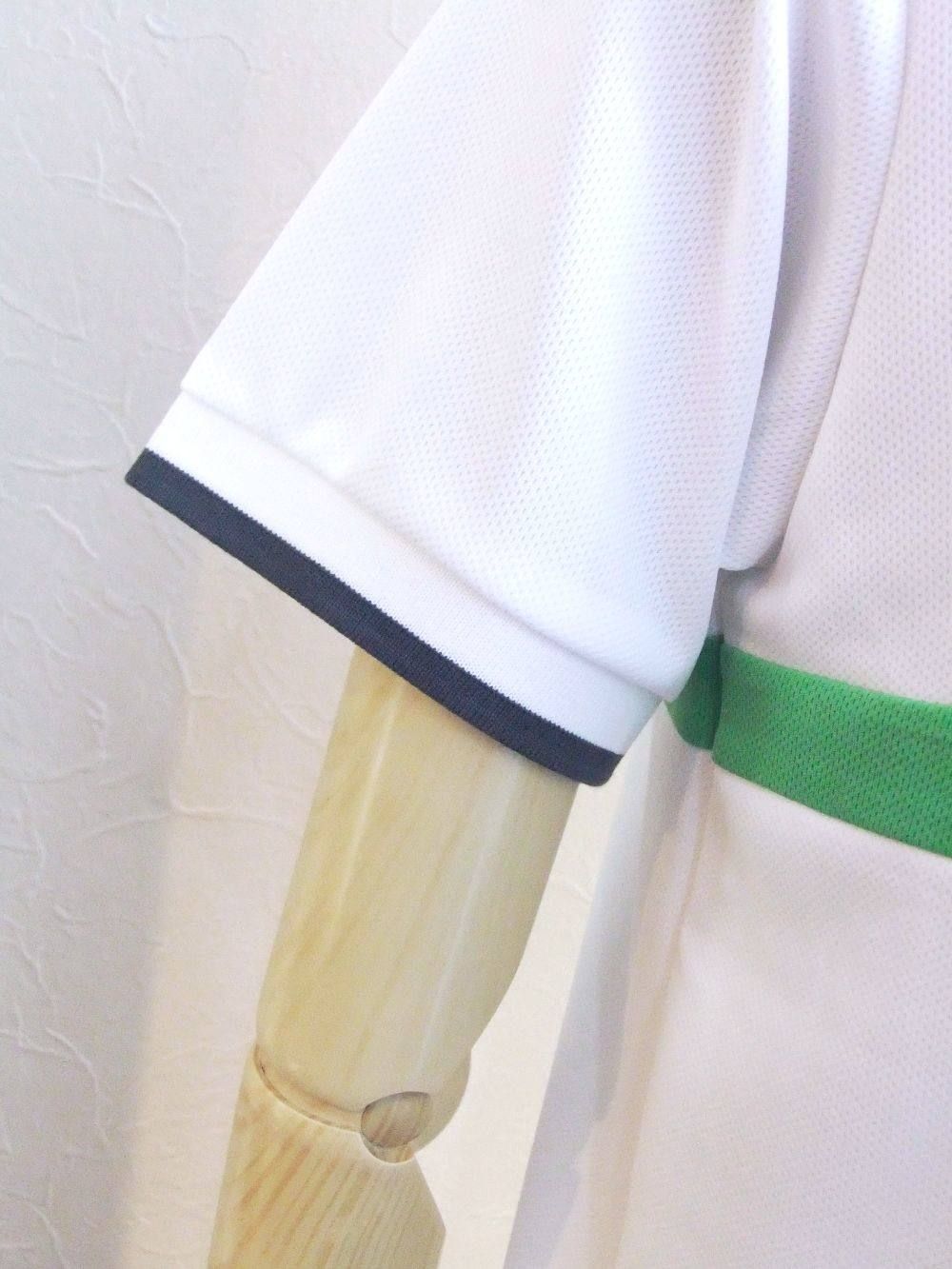 SLIM HORIZON POLO ( WHITE × GREEN )  半袖ポロシャツ