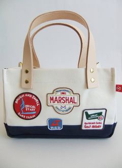 PATCH TOTE NAVY  ミニトートバッグ ( WHITE × NAVY )