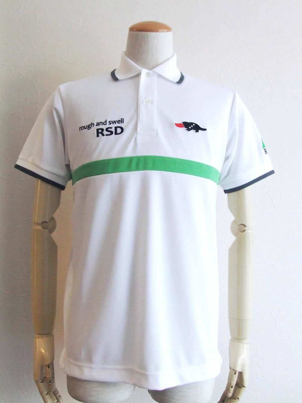 SLIM HORIZON POLO ( WHITE × GREEN )  半袖ポロシャツ