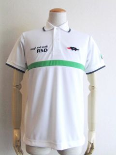 SLIM HORIZON POLO ( WHITE × GREEN )  半袖ポロシャツ