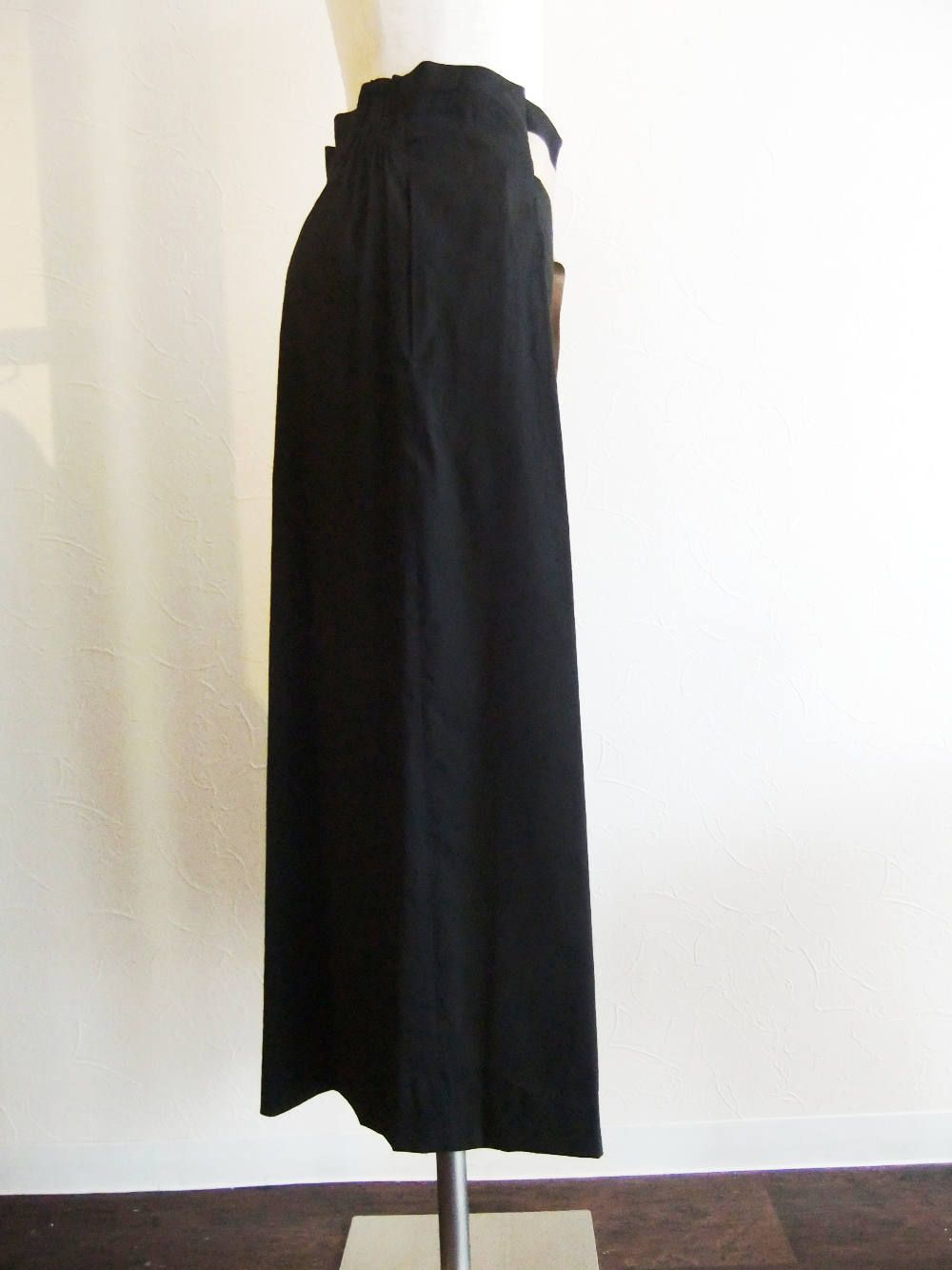 グログランテープ ベルト付き ワイドパンツ (ブラック) SP-50391
