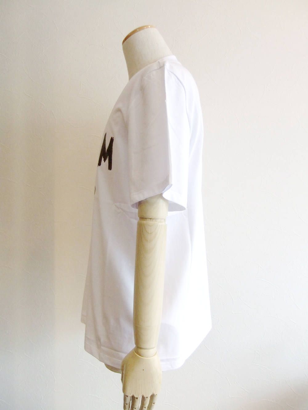 手描き ロゴプリント コットン T-シャツ (WHITE)