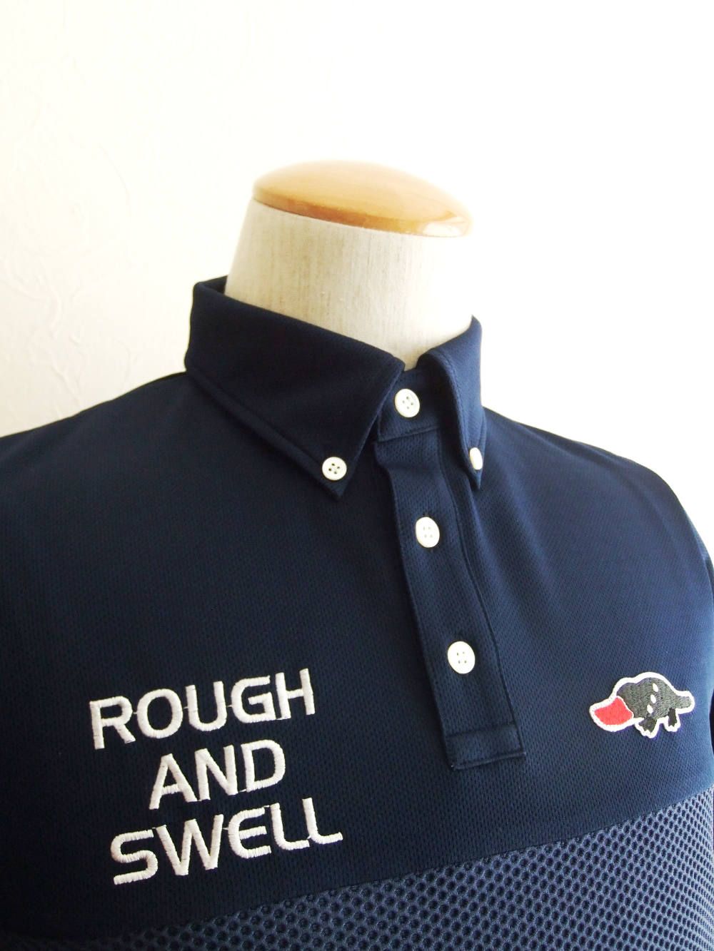 BUMP POLO (NAVY) 鹿の子半袖ポロシャツ